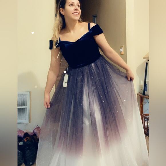 Fairy starfall ball velvet ombré tulle ballgown - Picture 9 of 9